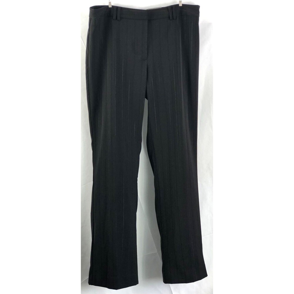 NWT George Dress Pants/Slacks 12 Blk Stripe 32"W 31"IN Modern Fit Career Work